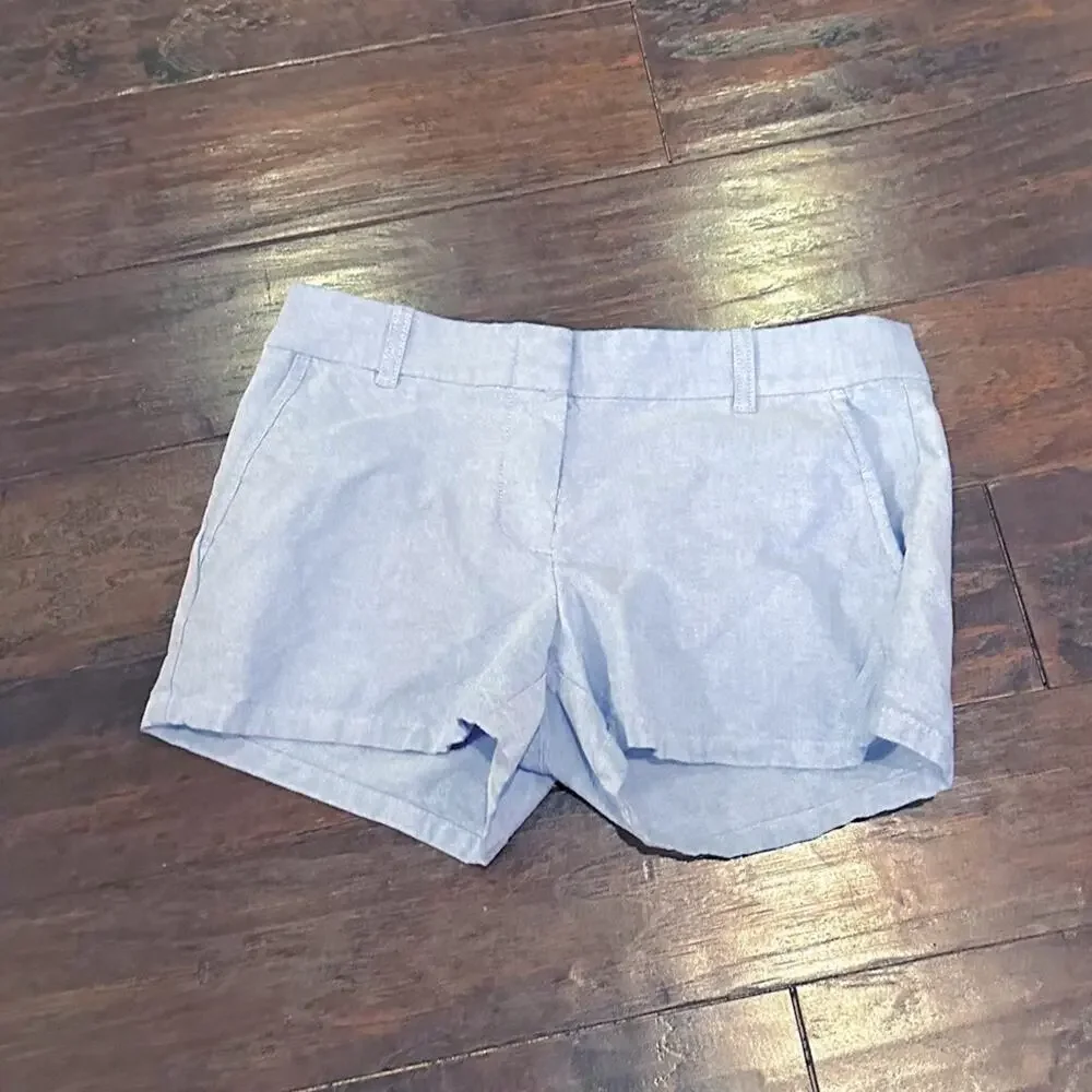 J Crew Short Size 4 Classic Oxford light Blue 100% Cotton Summer Preppy